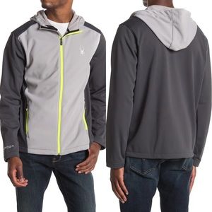 NEW Spyder HydroWeb Softshell Gray Hooded Jacket